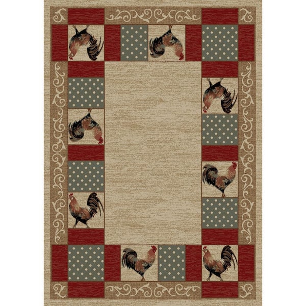 American Destination Ivory Barnyard Country Multi-Color 2 ft. x 4 ft. Area Rug