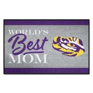 LSU Tigers Purple World's Best Mom 19 in. x 30 in. Starter Mat Accent Rug