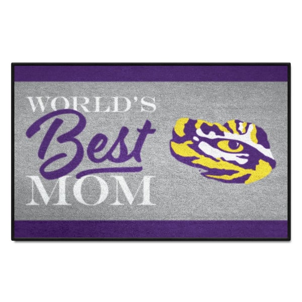 FANMATS LSU Tigers Purple World's Best Mom 19 in. x 30 in. Starter Mat Accent Rug