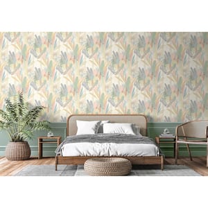 Composed Shapes Marine Green Removable Peel and Stick Vinyl Wallpaper, 28 sq. ft.