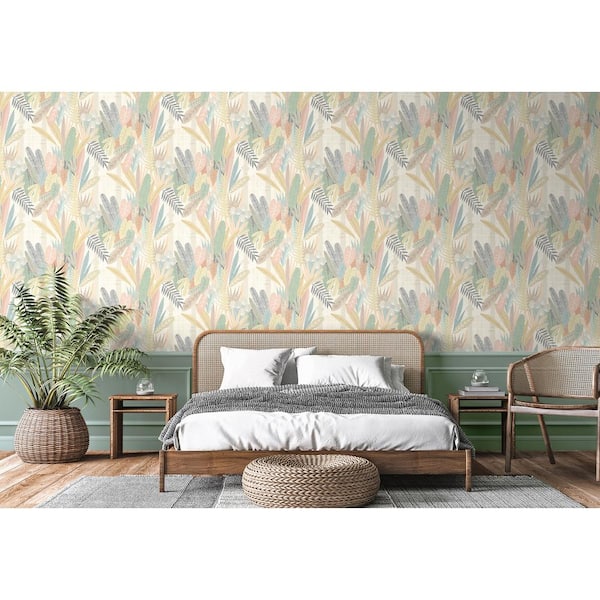 Composed Shapes Marine Green Removable Peel and Stick Vinyl Wallpaper, 28 sq. ft.