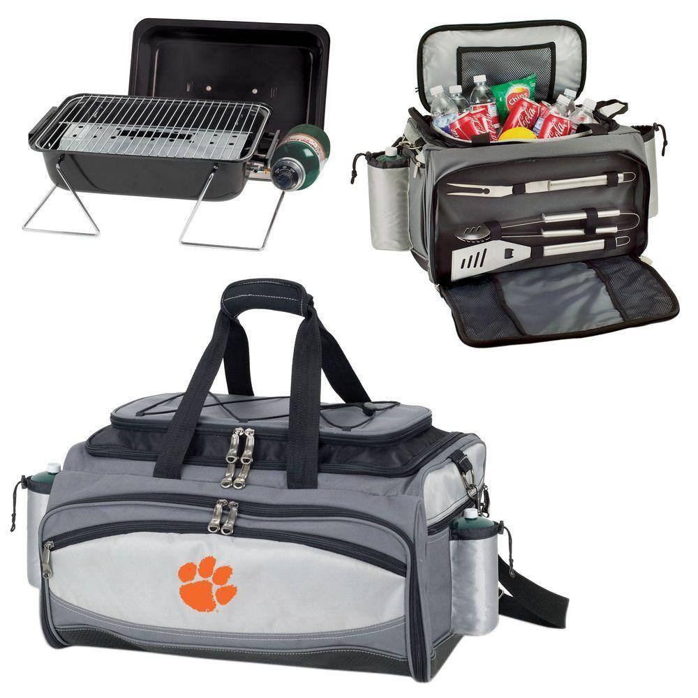 Vulcan Clemson Tailgating Cooler and Propane Gas Grill Kit with Digital Logo