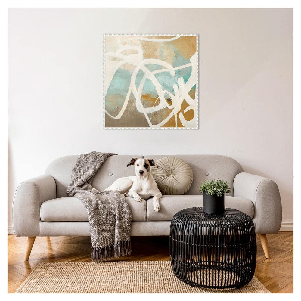 Notify Abstract White and Earth Tones Canvas Print