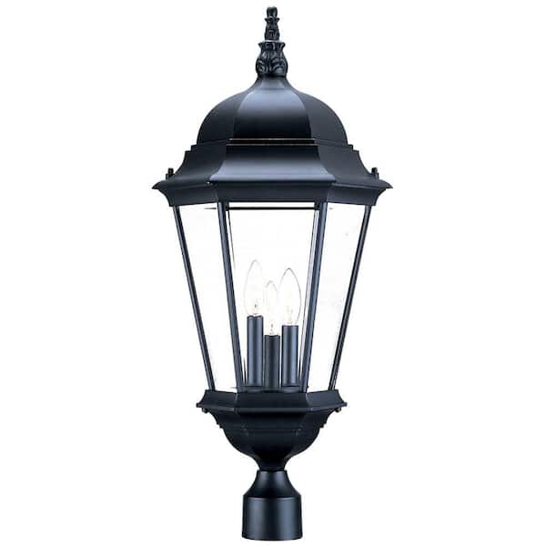 Acclaim Lighting 3-Light Matte Black Outdoor Post-Mount Light Fixture 5208BK - Home Depot
