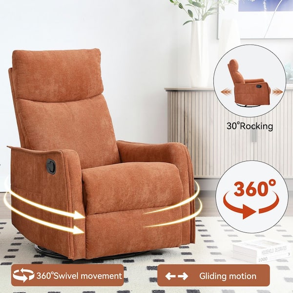 sexy unterwäsche günstig kaufen Boyel Living Orange Chenille Heat Massage Manual Recliner Chair with Rocker and Swivel in Fabric for Living Room one_size