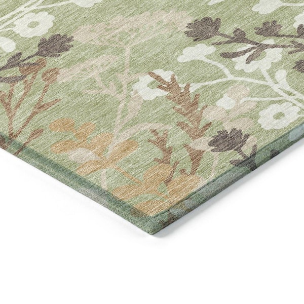 Chantille Machine Washable Indoor/Outdoor Abstract ACN2334 Aloe 8 ft. x 10 ft. Area Rug