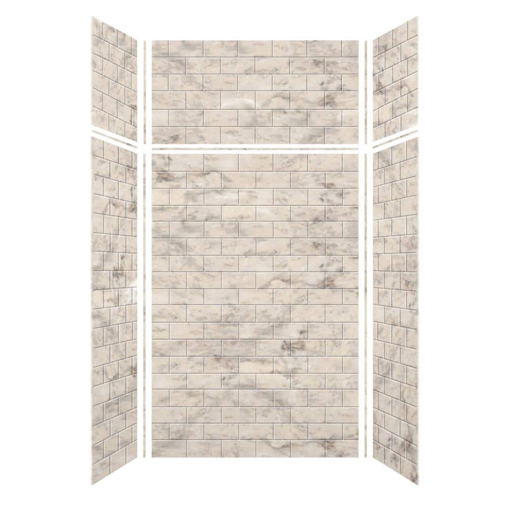 SaraMar 48'' Classic Subway Tile Velvet Wall Panel, Sand Creme