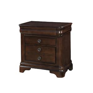 Cherry Freestanding Nightstand with Double Drawers – Krovel