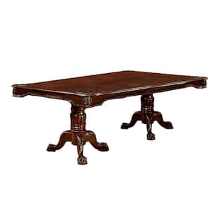 Elana Brown Cherry Dining Table with 18-Leaf