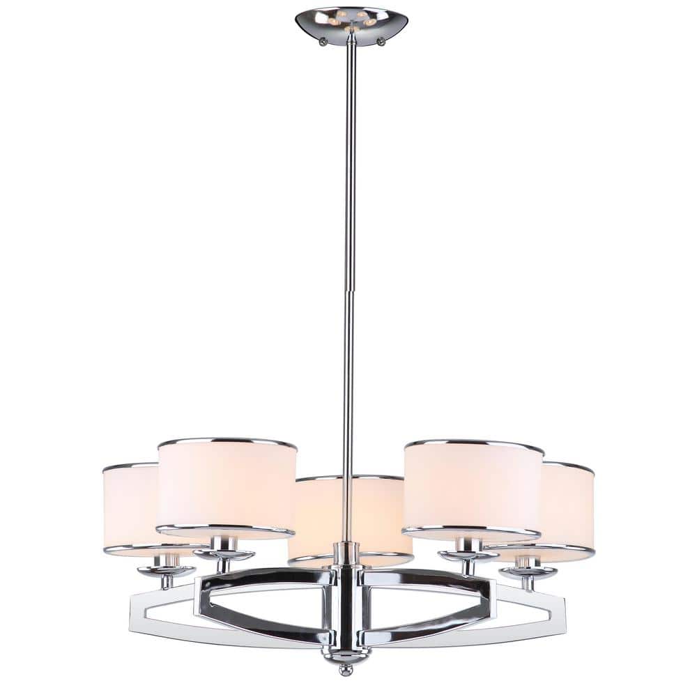 Lenora 25" Chrome Glass Drum Pendant Light