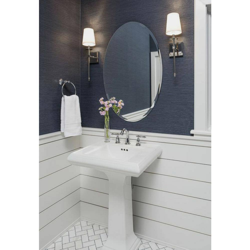 Frameless Oval Beveled Vanity Mirror 22" x 28"