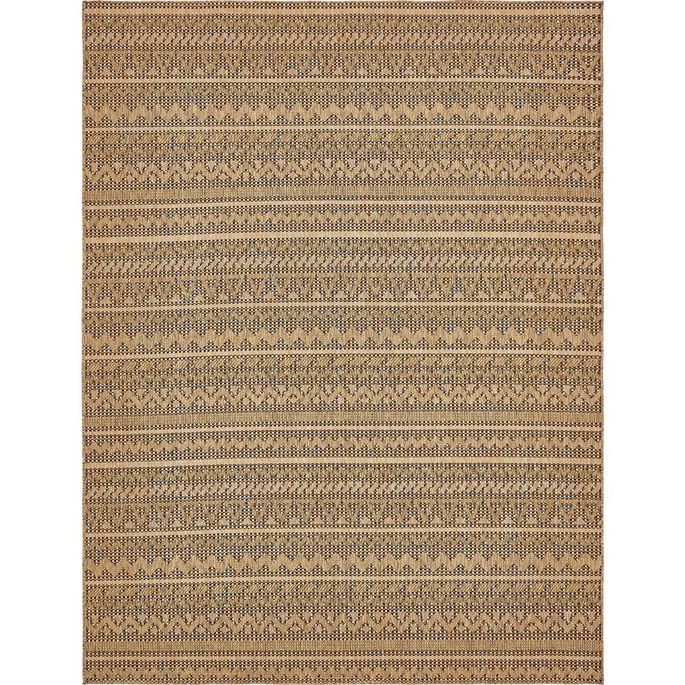 Unique Loom Outdoor Southwestern Light Brown 9' 0 x 12' 0 Area Rug