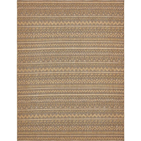 Unique Loom Outdoor Southwestern Light Brown 9' 0 x 12' 0 Area Rug