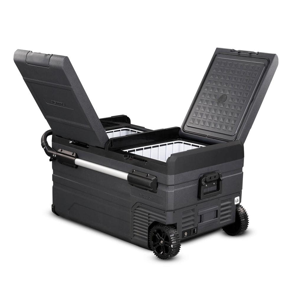 Newair 80 Qt Black Electric Portable Camping Cooler with Wheels