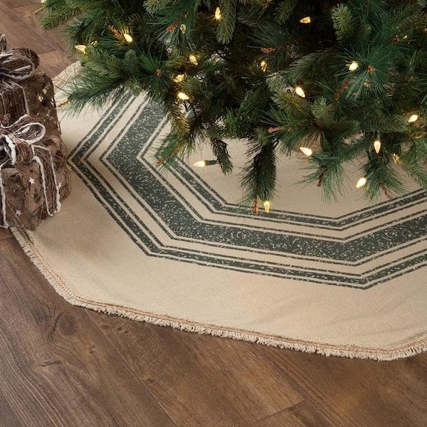 Sofevaim Summer Burlap Christmas Tree Skirt,48 Rustic Jute Double Layers Xmas Tree for Holiday Party Home Farmhouse Countryside Outdoor Decorations.