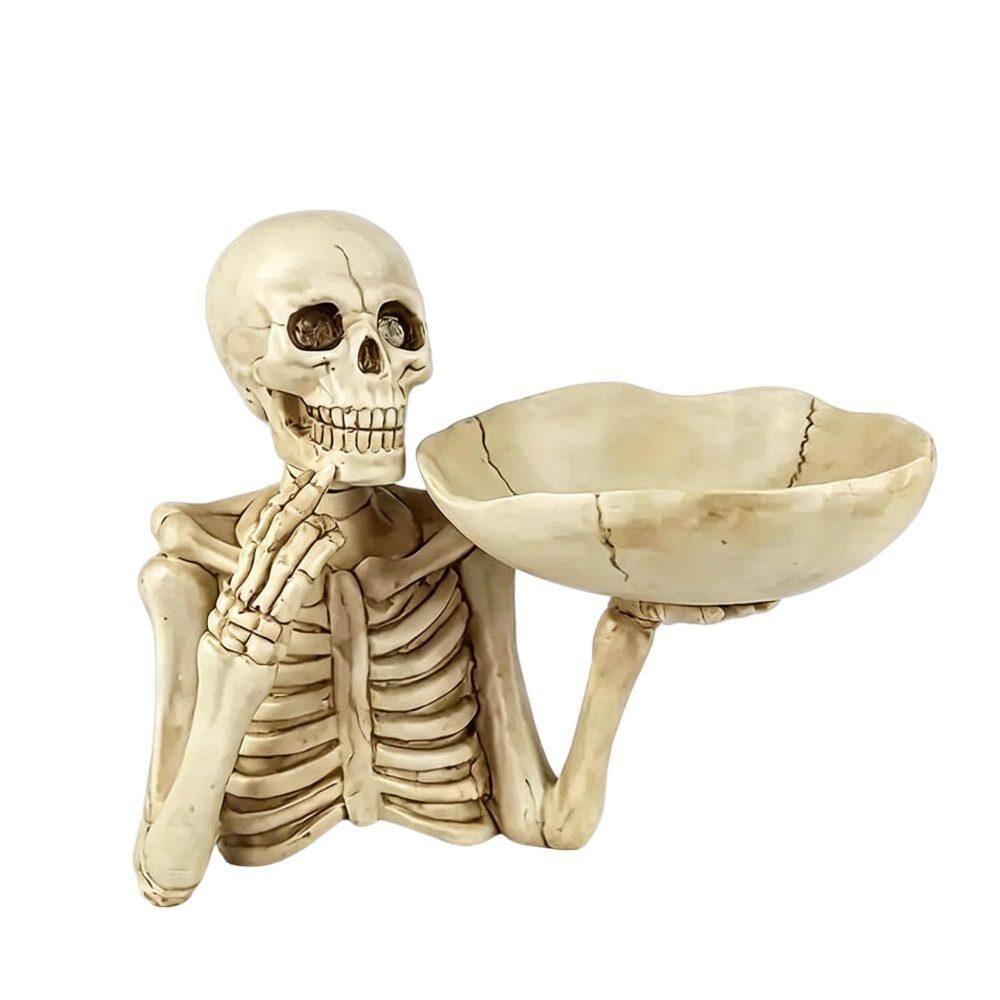 Great Skull Storage Tray with Bowl, Resin Skeleton Shape, Perfect Spooky Halloween Decor for Indoor Home Table price history on PriceWatchPro