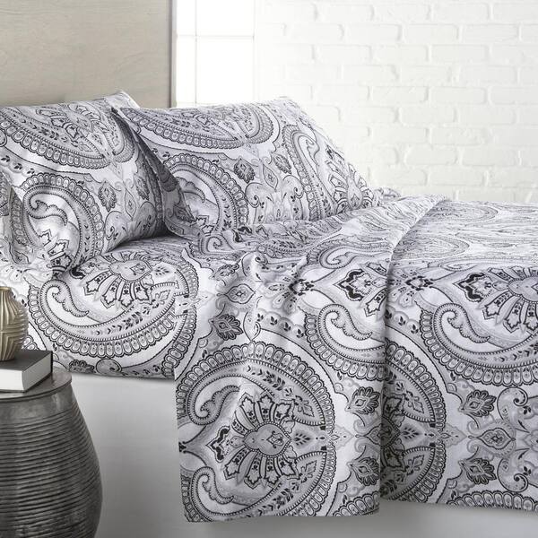 Southshore Fine Linens Pure Melody 4-Piece Black Microfiber California King Deep Pocket Sheet Set