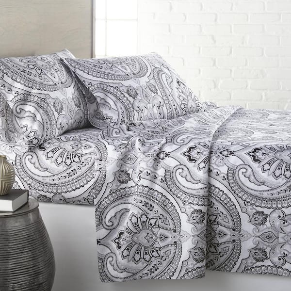 Southshore Fine Linens Pure Melody 4-Piece Black Microfiber Full Deep Pocket Sheet Set