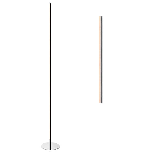 JONATHAN Y Iris 59.5 in. Chrome Integrated LED Floor Lamp