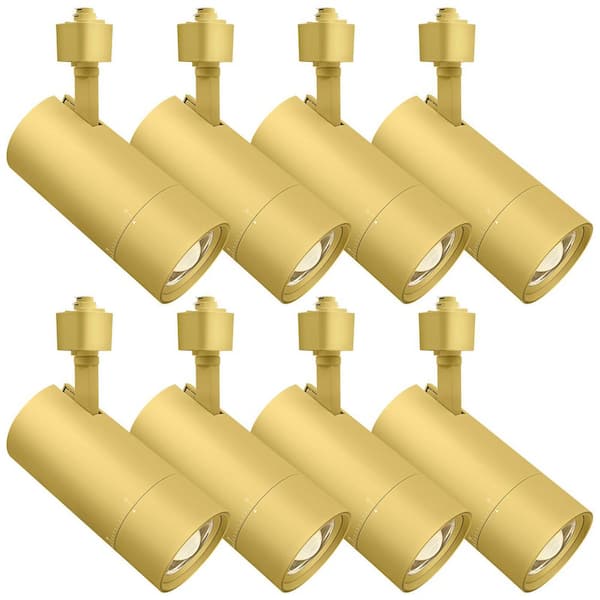 3 In. Zoomable LED Track Light, 5CCT, CRI90, 30W, 2100LM, Dimmable, 358° + 90° Tilt & 20°-50° Beam, ETL, Brass 8 Pack
