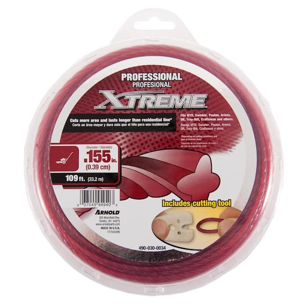 Arnold Professional Xtreme 109 ft. 0.155 in. Universal Twisted Trimmer Line with Cutting Tool for Walk-Behind Trimmer Mowers