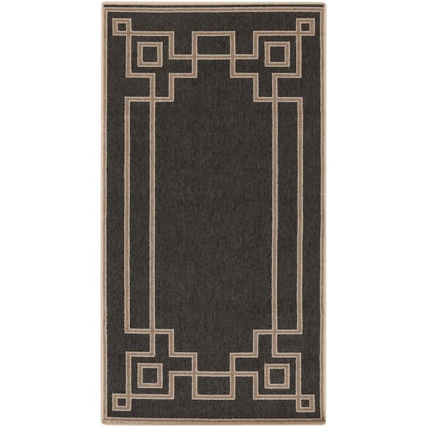 Livabliss Blanche Black 4 ft. x 6 ft. Indoor/Outdoor Patio Area Rug