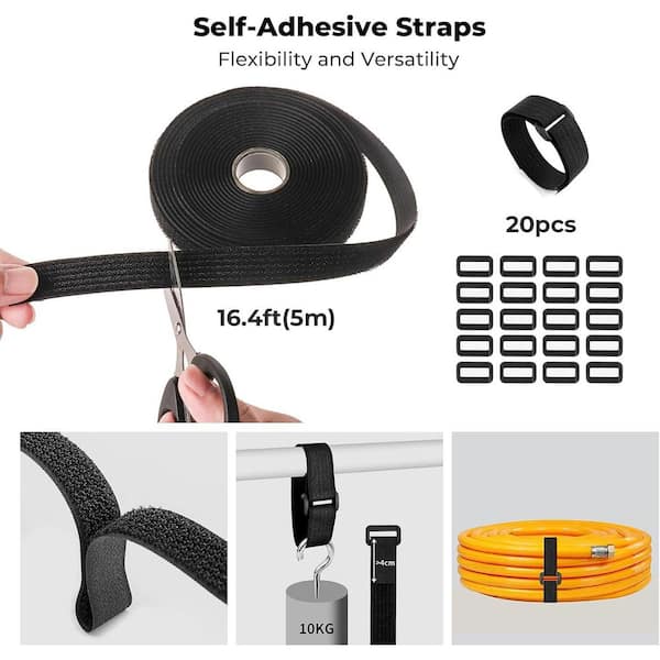 80 Ft X 3/4 Inch Reusable Hook And Loop Roll, Durable - View #7