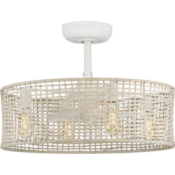 Belva 25.25 in. Indoor/Outdoor Cottage White Coastal Ceiling Fan with 2200K Light Bulbs Included with Remote for Bedroom