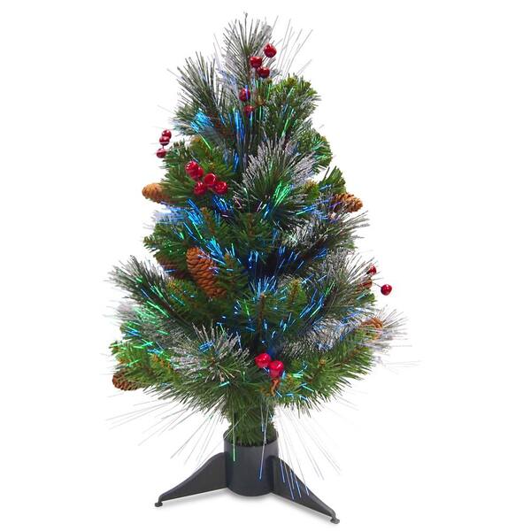 National Tree Company 2 ft. Fiber Optic Crestwood Spruce Artificial ...