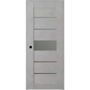 Vona 07-06 18 in. x 80 in. Right-Handed 5-Lite Frosted Glass Solid Core Light Urban Wood Single Prehung Interior Door