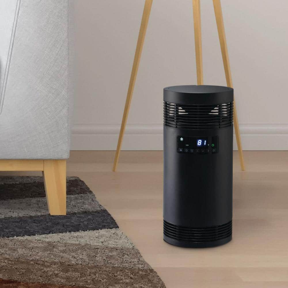 Black Ceramic Electric Tower Heater with Thermostat and Remote Control
