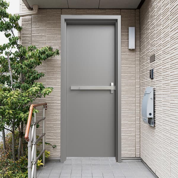 FORTIS DOORS 36 in. W. x 80 in. Right-Handed Gray Primed Steel