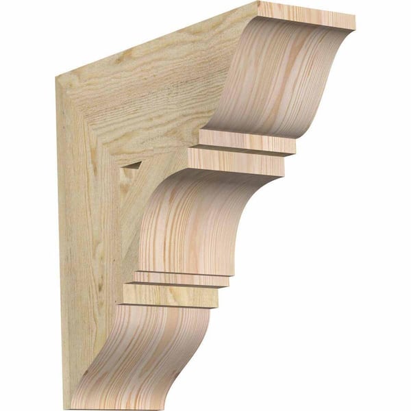 Ekena Millwork 6 in. x 18 in. x 18 in. Douglas Fir Imperial Traditional Rough Sawn Bracket