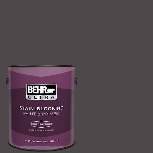 BEHR ULTRA 1 gal. #N530-7 Private Black Extra Durable Eggshell Enamel Interior Paint & Primer