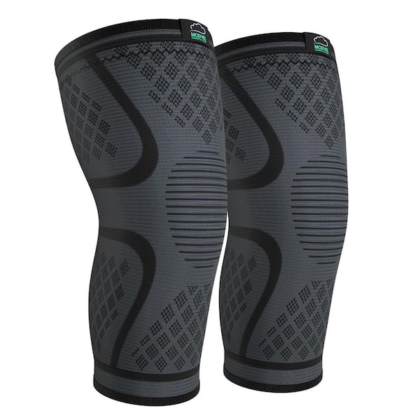 Medium Compression Knee Brace for Women and Men for Patient Care Pain Relief in Black (2-Pack)