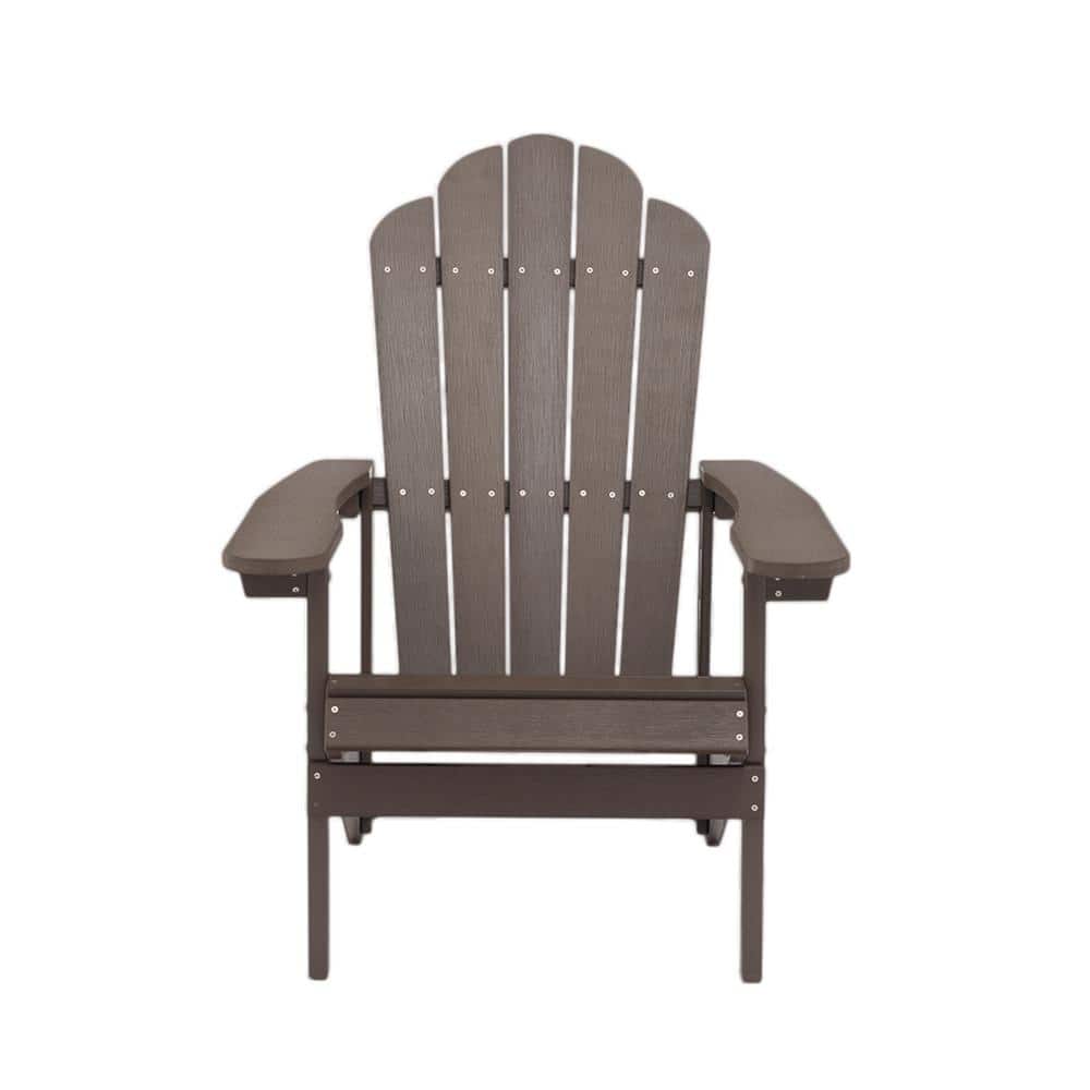 Ergonomically Designed Classic Brown Plastic Adirondack Chair SM34CF The Home Depot