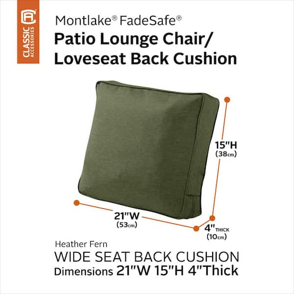 Classic Accessories Montlake FadeSafe 20 in. W x 24 in. H Outdoor Dining Chair  Cushion with Back in Heather Fern 62-055-HFERN-EC - The Home Depot