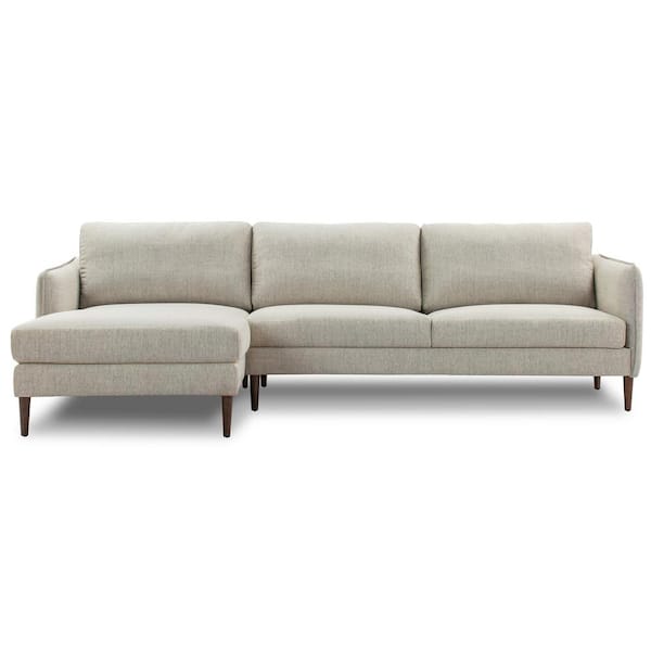 Poly and Bark Latta 107 in. Left-Facing Sectional Sofa in Twill Stone