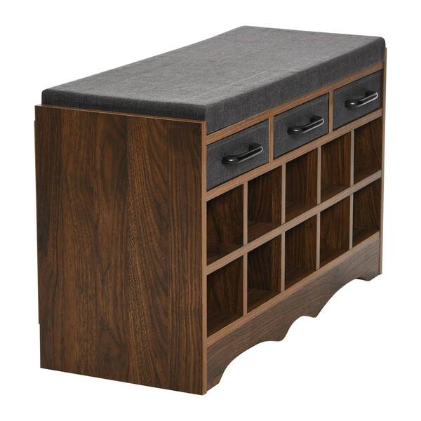 Household essentials entryway storage 2025 bench with shoe cubby