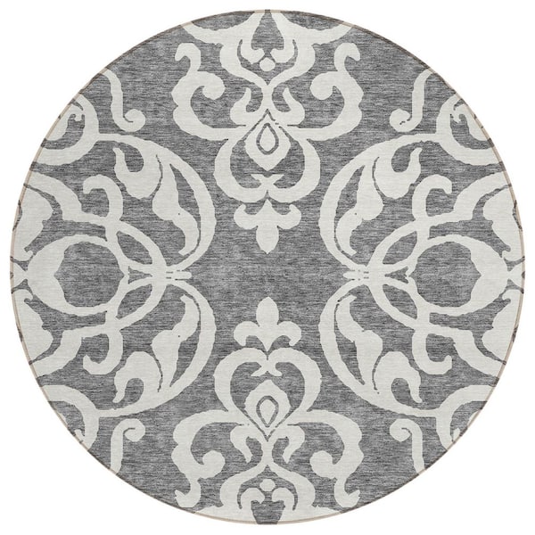 Addison Rugs Chantille Machine Washable Indoor/Outdoor Abstract ACN973 Gray 8 ft. x 8 ft. Area Rug