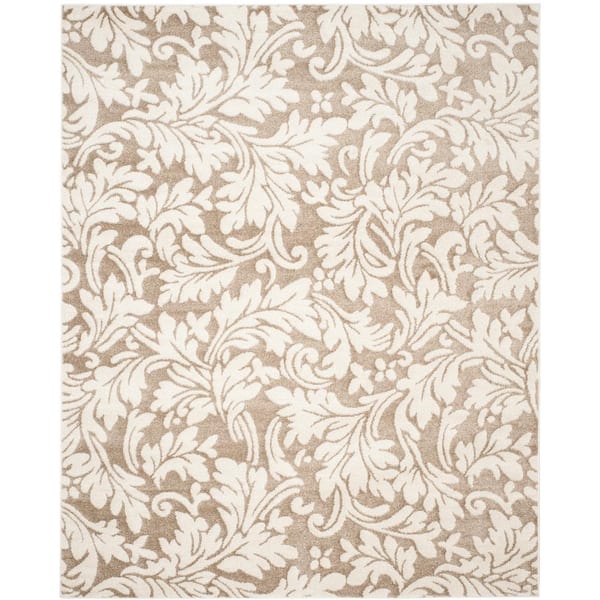 SAFAVIEH Amherst Wheat/Beige 9 ft. x 12 ft. Floral Geometric Area Rug