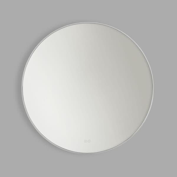 Generation Lighting Cadre 36 in. x 36 in. Chrome Integrated LED Illuminated Dimmable Vanity Light Mirror