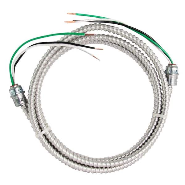 Southwire 12/2 x 10 ft. Stranded CU MC (Metal Clad) Armorlite Modular Assembly Quick Cable Whip