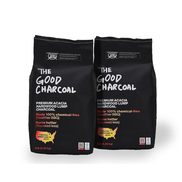 8 lbs. Natural Hardwood Lump Charcoal - The Good Charcoal - (2-Pack)