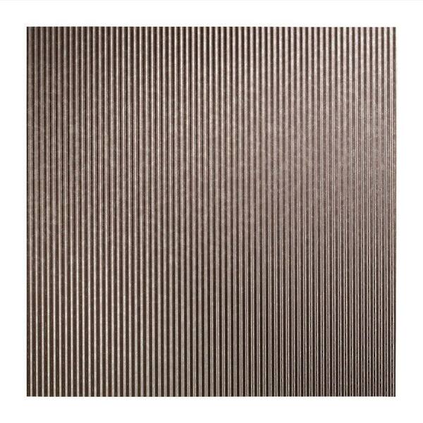 Fasade Rib 2 ft. x 2 ft. Vinyl Lay-In Ceiling Tile in Galvanized Steel