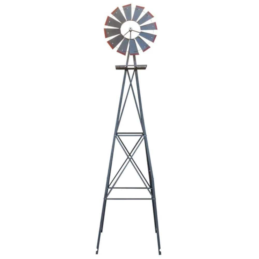 96 in. Outdoor Wind Mill Spinner with Weather Resistant in Gray