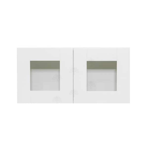 LIFEART CABINETRY Anchester Assembled 24 in. x 15 in. x 12 in. Wall Mullion Door Cabinet with 2-Doors in White