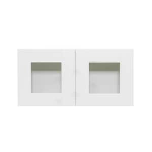 Anchester Assembled 30 in. x 18 in. x 12 in. Wall Mullion Door Cabinet with 2-Doors in White