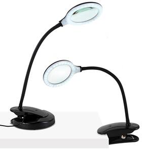 Lightview Flex 13.5 in. Black Magnifying LED Desk Lamp with Rechargeable Battery