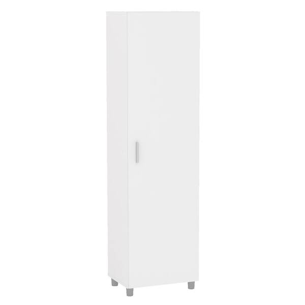 Beverly White Storage Cabinet With 4, Narrow Storage Cabinets With Doors And Shelves